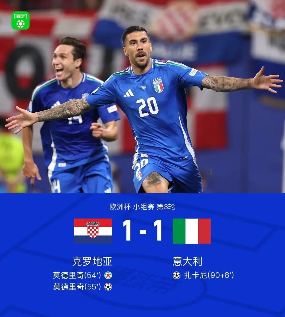 克罗地亚主场惜败意大利，提前无缘小组出线